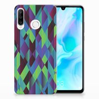 Huawei P30 Lite TPU Hoesje Abstract Green Blue