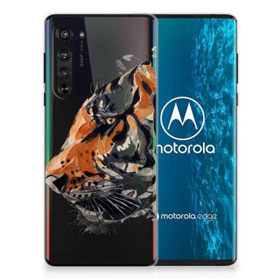 Hoesje maken Motorola Edge Watercolor Tiger Hoesje maken Motorola Edge Watercolor Tiger