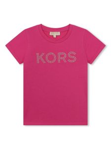 Michael Kors Kids t-shirt en coton à logo strassé - Rose