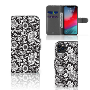 Apple iPhone 11 Pro Hoesje Black Flowers