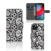 Apple iPhone 11 Pro Hoesje Black Flowers - thumbnail