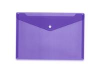 HERMA 20078 Documententas A4 Transparant Paars Paars, Kleine Zichtzakken Omslag met Drukknop, Plastic Envelop voor School, Universiteit, Kantoor, Reizen