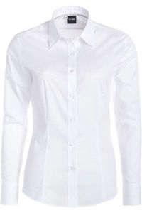 OLYMP Slim Fit Dames Overhemd wit, Effen