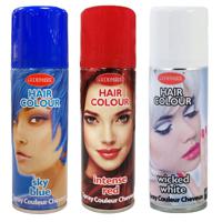 Set 3x kleuren haarverf/haarspray 125 ml - Rood-wit-blauw - Vlag kleuren van Amerika - thumbnail