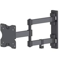 Manhattan 461382 Universele TV-muurbeugel, kantel- en zwenkbaar, een dubbel draaibare arm, geschikt voor schermen van 13 inch tot 27 inch, tot 20 kg wandafstand 50 tot 354 mm, zwart