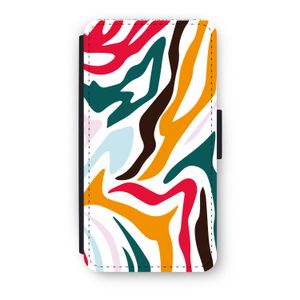 Colored Zebra: iPhone XS Flip Hoesje