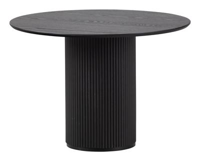 WOOOD Bijzettafel 'Luba' Essenhout, ø60cm, kleur Mat Zwart