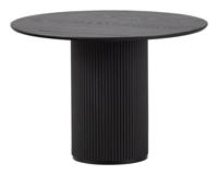 WOOOD Bijzettafel 'Luba' Essenhout, ø60cm, kleur Mat Zwart