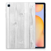 Samsung Galaxy Tab S6 Lite | S6 Lite (2022) Silicone Tablet Hoes White Wood