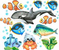 Muursticker - Zeedieren / 02 - thumbnail