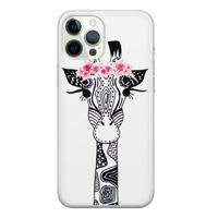 iPhone 12 Pro Max siliconen telefoonhoesje - Giraffe