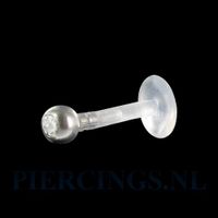 Labret 1.6 mm flexibel kristal