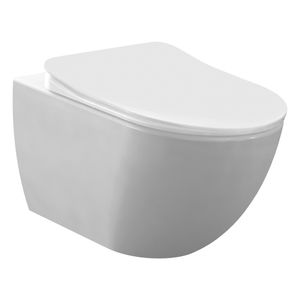 Creavit Design Ophang Wc Met Rvs Sproeier (Bidet), Mat Wit