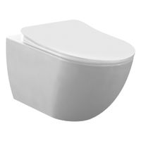 Creavit Design Ophang Wc Met Rvs Sproeier (Bidet), Mat Wit - thumbnail