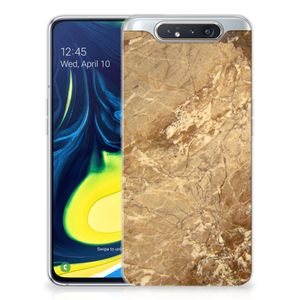 Samsung Galaxy A80 TPU Siliconen Hoesje Marmer Creme