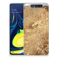 Samsung Galaxy A80 TPU Siliconen Hoesje Marmer Creme - thumbnail