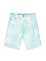 Diesel Kids short à imprimé tie dye - Bleu