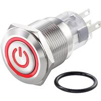 TRU COMPONENTS TC-7494524 TC-LAS1-AGQ-11ZET/R/12V/S Vandaalveilige schakelaar 250 V/AC 3 A, 1 x off/on, permanent rood