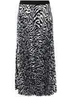 Karl Lagerfeld animal-print pleated skirt - Noir