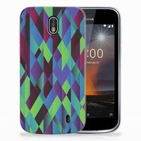 Nokia 1 TPU Hoesje Abstract Green Blue - thumbnail