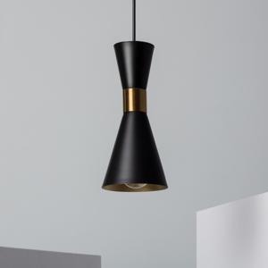 Hanglamp zwart 'Jagger' modern zwart goud e27 fitting 150mm