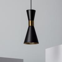 Hanglamp zwart 'Jagger' modern zwart goud e27 fitting 150mm - thumbnail