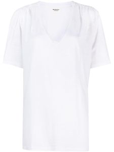 MARANT ÉTOILE t-shirt en lin à col v - Blanc