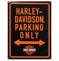 Harley-Davidson Parking Only Tinnen Bord Met Reliëf - 30 x 40 cm - thumbnail