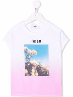 MSGM Kids t-shirt à effet dégradé - Blanc