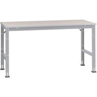 Manuflex AU4014.9006 Werk achtergrond tafel universele standaard met staalbeslag schijf, bxdxh = 1000 x 800 x 760-870 mm Aluminium-zilver - thumbnail