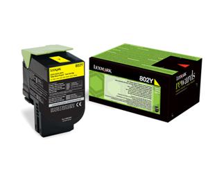 Lexmark Tonercassette 802Y CX310 CX410 CX510 Origineel Geel 1000 bladzijden 80C20Y0