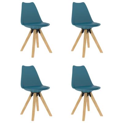 vidaXL Eetkamerstoelen 4 st turquoise