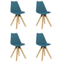 vidaXL Eetkamerstoelen 4 st turquoise