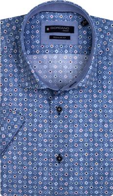 Giordano Overhemd Blauw Korte Mouwen Kleur Print Button Down Giordano Overhemd Blauw Korte Mouwen Kleur Print Button Down