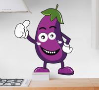 Keuken stickers Grappige aubergine cartoon - thumbnail