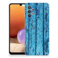 Samsung Galaxy A32 4G | A32 5G Enterprise Editie Bumper Hoesje Wood Blue - thumbnail