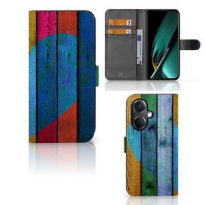 OnePlus Nord CE 3 Book Style Case Wood Heart - Cadeau voor je Vriend