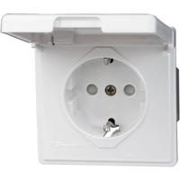 Kopp Wandcontactdoos met randaarde, spatwaterdicht IP 44, inbouw, 10/16 A, 250 V, serie vochtbestendig, wit, 119102080