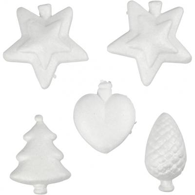 Creotime styropor model Kerstfiguren 7 cm wit 5 stuks Creotime styropor model Kerstfiguren 7 cm wit 5 stuks