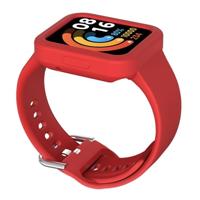 By Qubix - Siliconen band met case - Rood - Xiaomi Redmi Watch 2 (Lite)