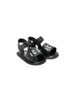 DSQUARED2 KIDS logo-print leather sandals - Noir