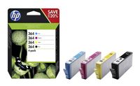 Inktcartridge HP N9J73AE 364 zwart + 3 kleuren - thumbnail