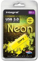 Integral Neon USB 3.0 stick, 32 GB, geel