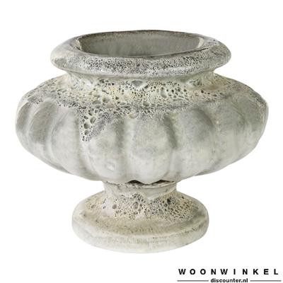 Canto White ceramic pumpkin pot round on foot S