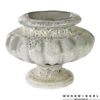 Canto White ceramic pumpkin pot round on foot S