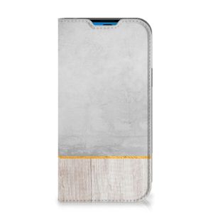 iPhone 14 Pro Book Wallet Case Wood Concrete