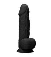 Silicone Dildo With Balls - Black - 21,6 cm - thumbnail