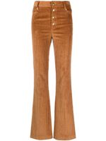 TWINSET pantalon en velours côtelé à coupe évasée - Marron