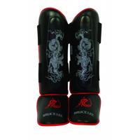 Bruce Lee Beenbeschermers Dragon Deluxe Zwart/rood Maat S/m