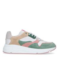 Manfield suède dad sneakers groen/multi